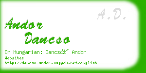 andor dancso business card